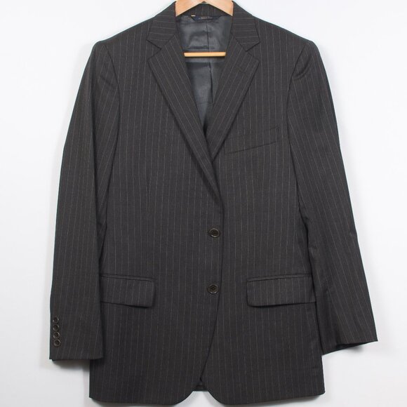 Brooks Brothers Men's 1818 Suit 39R/33W Charcoal Pin Stripe Wool - Picture 1 of 9